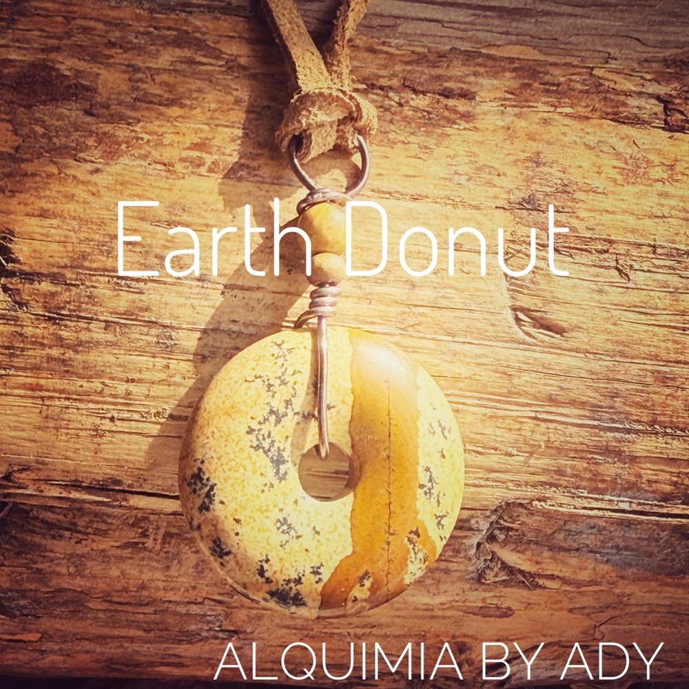 Earthy Donut Stone Pendant • Natural Suede Necklace • Alquimia
